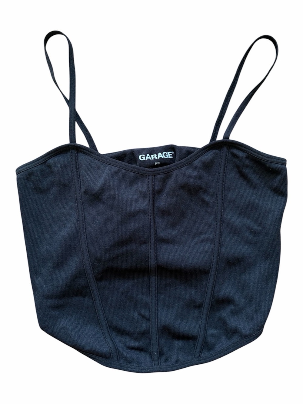 Garage Y2K Black Corset Tank Top Cami Spaghetti Strap Fitted Bustier Going Out